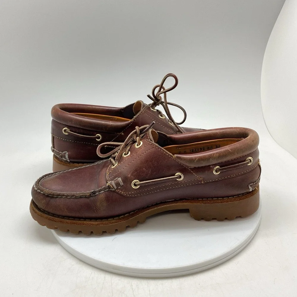 Timberland Sneakers Mens 9 M Handsewn Boat Shoes‎ 3-Eye Burgundy Preppy 50009